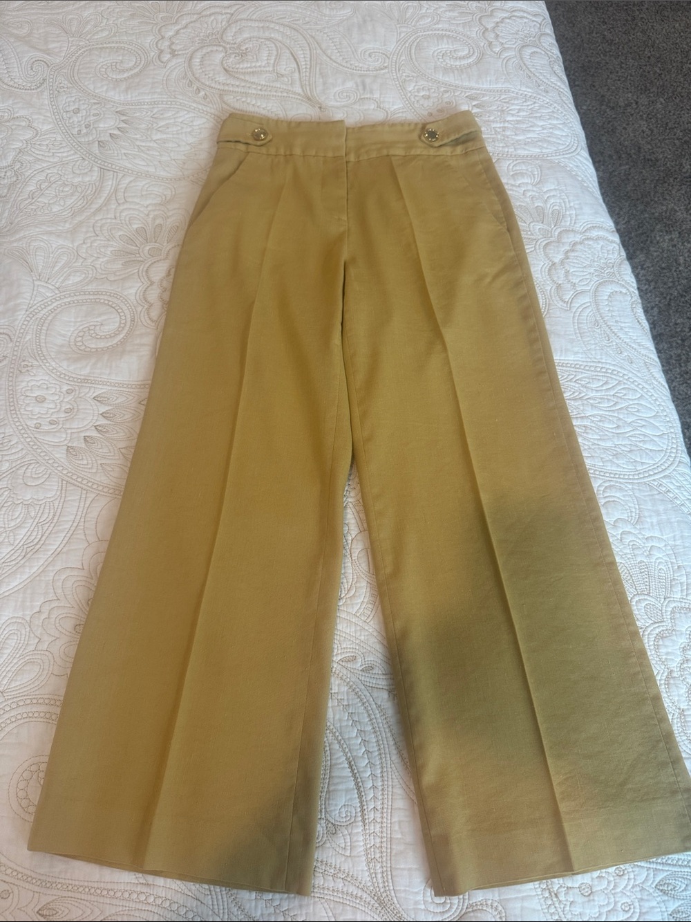 10 Crosby Derek Lam Mustard Wide-Leg Trousers